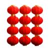 12 Pack 3.5inch Plush Small Red Lantern Hanging for Chinese Spring Festival Party Decor